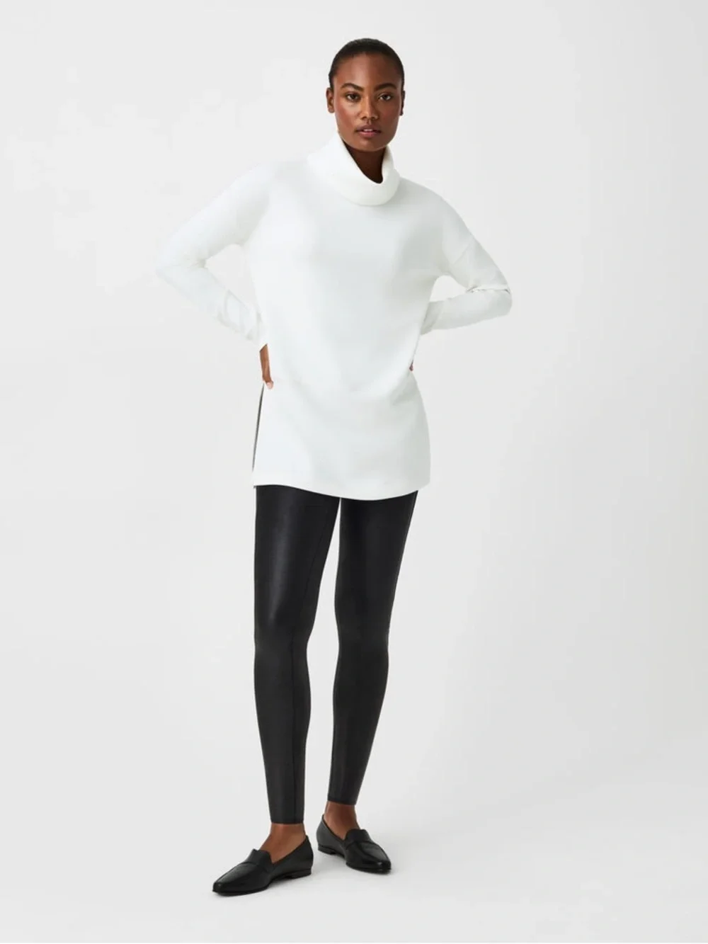 NWT Spanx Black Shimmer Leggings in Black Size 3X Athleisure Shiny High Waisted